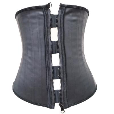 China Antibacterial Fajas Moldeadoras 25 Steel Bone Latex Waist Trainer Girdle With Zip And Hooks Hourglass Body Shaper for sale