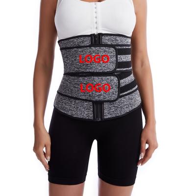 China New Logo Private Label Women Slimming Antibacterial Printing Workout Double Compression Belt Neoprene Waist Trainer for sale