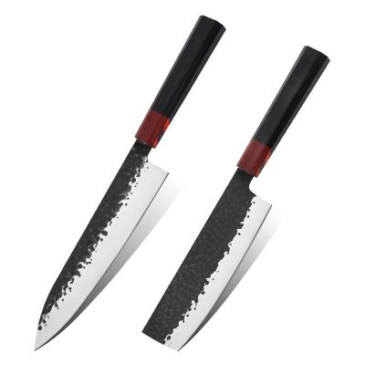 China High Quality Disposable Stainless Steel Handle G10 7Cr17MoV Kitchen Knife Set Chef Knife Steel Hammer for sale