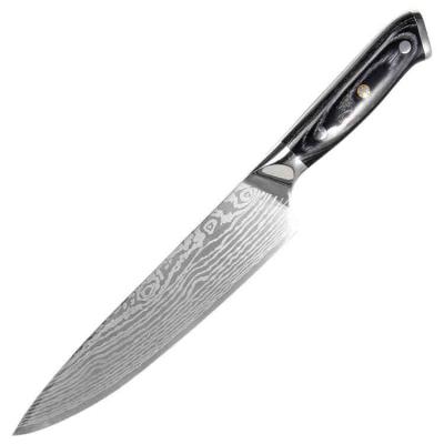 China High 8 Inch Black Blade Damascus Chef Knife 8inch Durable Cost Effective Kitchen Knife for sale