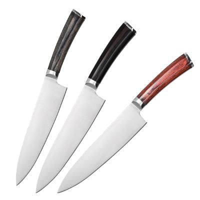 China Sustainable Useful Home / Kitchen 3pcs Stainless Steel Kitchen Knife Set With Wooden Handle for sale