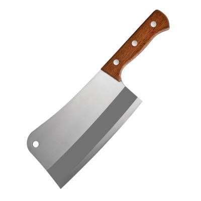 China Viable Professional Sustainable Cleaver Knife 7 Inch Meat Vegetable Cleaver Knife Wood Handle for sale