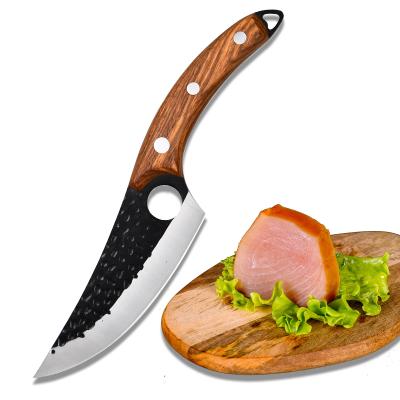 China Viable Forge Hammer Boning Outdoor Butcher Knife Bone Camping Knife Chef Knife Cutter High Carbon Steel Meat Cutter for sale