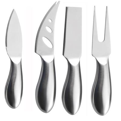 China Multi Function Hand Forged Stocked Cheese Knife Set 4 Pcs Stainless Steel Cheese Knife Set for sale