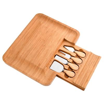 China 5pcs Sustainable Sustainable Wooden Handle Cheese Knife Rubber Tool Kit Set Stainless Steel for sale