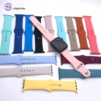 China Replacement factory direct silicone smart watch strap 44 mm for apple watch series 6/5/4/3/2/1 for sale