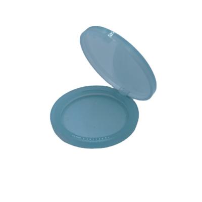 China Recycled Materials Unique Plastic Green Round Shape Small Powder Container Case for sale