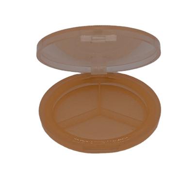 China Recycled Materials Transparent Orange Round Shape Plastic Empty Compact Powder Box Case for sale