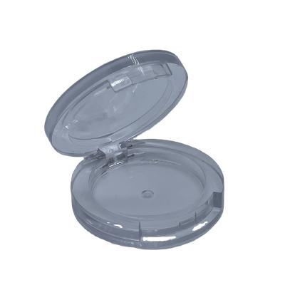 China Recycled Materials Injection Whole Transparent Round Makeup Powder Eyeshadow Box Empty Single Case for sale