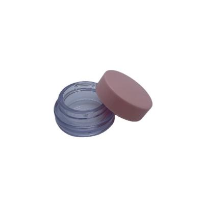 China Recycled Materials Pink Lid Clear Round Shape Empty Loose Powder Box Petty Case for sale