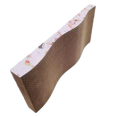 China Eco-friendly Sturdy And Durable Eco-friendly Sturdy And Durable Corrugated Paper Pet Wave Shape Small Size Pad Cat Scratcher Cardboard for sale