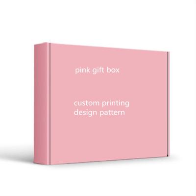 China Recycled Materials Manufacturers Custom Logo Print Pink Packaging Shipping Mailer Paper Cardboard Gift Box for sale