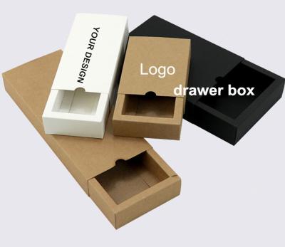 China Recycled Materials Wholesale Price Customized Tea Socks Gift Kraft Paper Sliding Drawer Box for sale