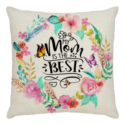 China Wholesale Anti-Static Custom Design Luxury 40x40 45x45 Inch Sofa Hotel Decorative Cotton Linen Cushion Case Mothers Day Tile Covers for sale