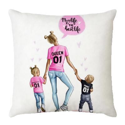 China Wholesale Anti-Static Custom Design Mothers Day 40x40 45x45 Inch Sofa Hotel Decorative Luxury Cotton Cushion Case Tile Canvas Covers for sale