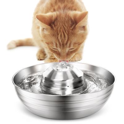 China Hot Selling Viable Cat Water Fountain Automatic Stainless Steel Pet Fountain 2.1L Dog Water Feeder for sale