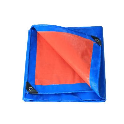 China Double Faced Waterproof Orange Blue Tarpaulin/Cloth/Canvas/Sheet/PE Tarps Roll For Truck Cover& Boat for sale