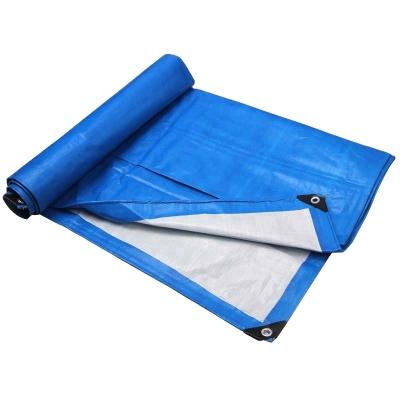 China Water Resistant 4 x 5 Tarpaulin Camping Waterproof Canvas Blue White PE Tarpaulin for sale