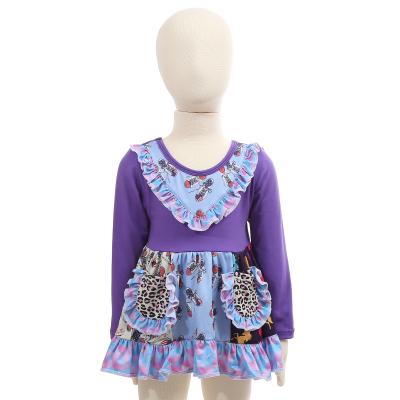 China Long Sleeve Autumn Anti-Shrink Flower Plus Size Princess Kids Girls Casual Dresses Winter Long Top for sale