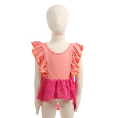 China Latest Summer Anti-shrink Fashion Tops Spaghetti Strap Designs Korean Stylish Tops For Cute Little Girl for sale