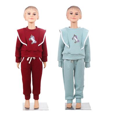 China Autumn New Kids Clothing Set Casual O-neck Long Sleeve Unicorn Dress and Pants 2 Pcs Clothing Set for sale