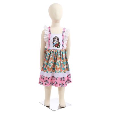 China Newest Party Fade Proof Kids Dress Summer Color Sequin Color Casual Wear Sleeveless Sequin Decorative Pattern Baby Dress for sale