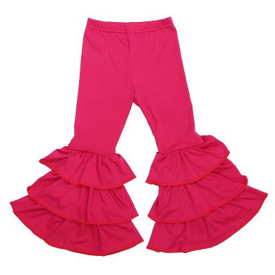 China Color Fade Proof Christmas Toddler Kids Girl Plain Dyed Bell Bottoms Leggings Outfits Pants Purple for sale