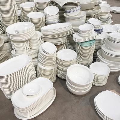 China Viable Hot Sale Cheap Ceramic Restaurant Dish Bulk Ceramic Dishes Sell By Ton for sale