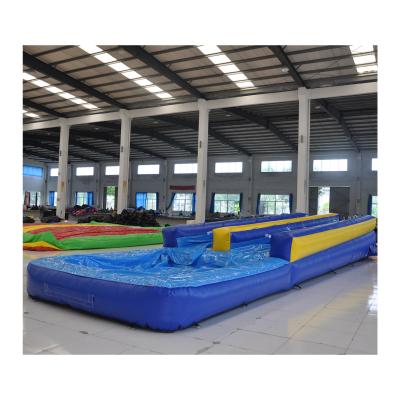 China Outdoor Water Park Double Lanes Game AOQI Inflatable Water Slide With Pool for sale