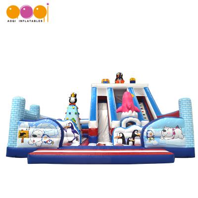 China Excellent quality fashion design PVC inflatable fun city idouble slides products for kids for sale