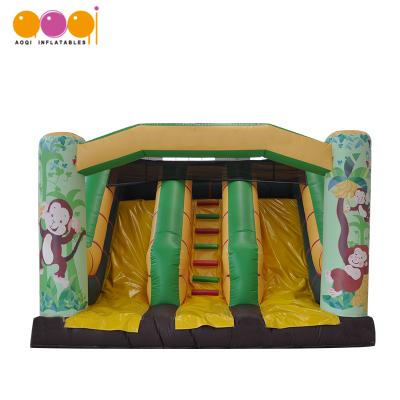 China PVC Tarpaulin AOQI Factory Price Mini Double Inflatable Animal Slide For Kids for sale