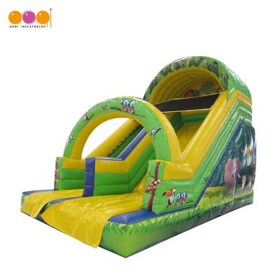 China 0.55mm PVC Tarpaulin Inflatable Toy Grassland Inflatable Animal Slide Combo With Commercial Used for sale