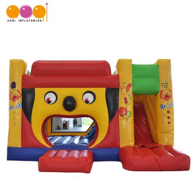 China 0.55mm PVC Tarpaulin Best Selling Big Mouth Puppy Inflatable Combo With Slide For Kids for sale