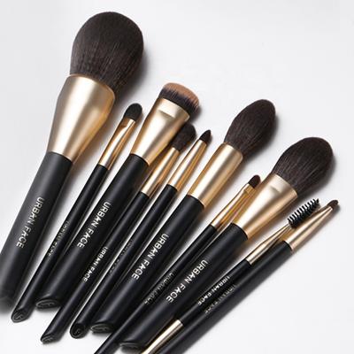 China Angular Blush Private Label Factory Wholesale 10 Pcs Portable Cosmetic Brush Concealer Makeup Brush for sale