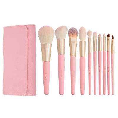 China Angular Blush 10PCS Makeup Set Brush High Quality Soft Cosmetics Machine Makeup Brush Foundation Custom Brush for sale