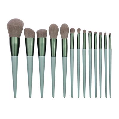 China Angular Blush 13 PCS Custom Made Makeup Brush Long Handle Makeup Brush Private Label Wooden Makeup Brush Set for sale