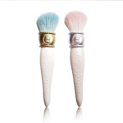 China Angular blush hot sale #410 2021 beauty goat hair blush single brush anaglyph blush brush with white wood blush brush for sale