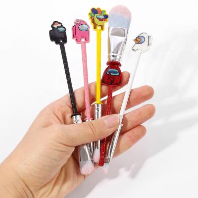 China Angular Blush 5 PCS Mini Makeup Brush Set Cartoon Style Portable Makeup Brushes Cosmetic Brushes for sale