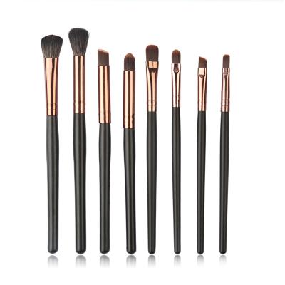 China Angular Blush 8 Piece Brown Eyeshadow Eyelash Tool Kit Long Handle Eyeliner Brush And Mascara Brush For Eye Kit for sale