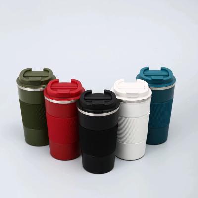 China Luxury Drinking Mug Stainless Steel Coffee Mug With Sleeves And Silicone Lids for sale