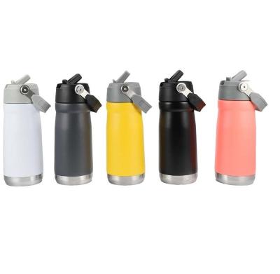 China 530ML 650ml Sports Stainless Steel Sports Wide Mouth Water Bottle Drinking Thermos Flask With Straw for sale