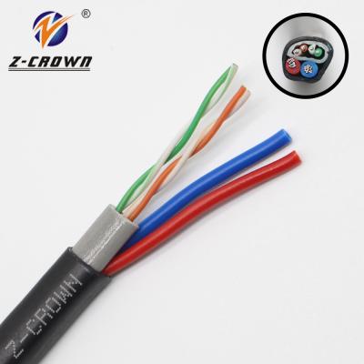 China Bare copper/fireproof copper/100% pure copper cat5e utp outdoor cable with power wires 305m/roll for sale