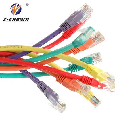 China RJ45 To Rj45 Patch Cable Cat5e 7X0.18mm Stranded Copper Patch Cord With Z-PC5U Connectors for sale