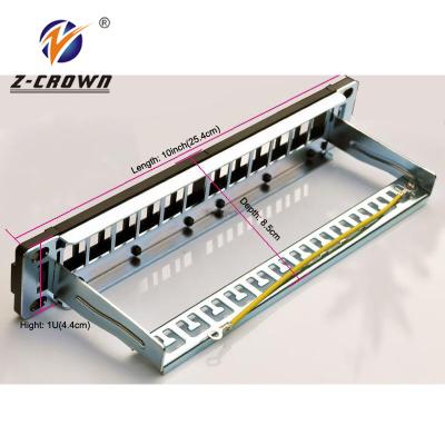 China Networking 19inch 24/48 cat6a ports shield patch panel for sale