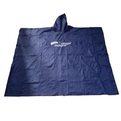 China 100% Waterproof Blue PVC Rain Poncho With Logo Customized Logo Rain Cape For Promotional Gift for sale