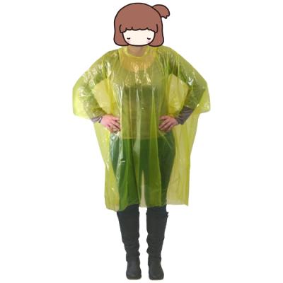 China Customized wholesale cheap poncho yellow 100% logo pe rain poncho factory price waterproof rain poncho for sale