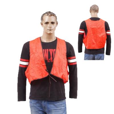 China Water Proof Custom Cheap Fashion Adult Bright Orange Color Safety Vest PVC Material for sale