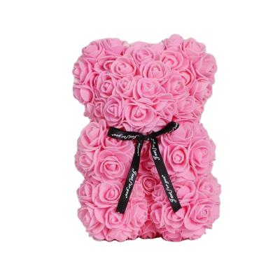 China Hot Selling Cute Artificial Flower Wedding Party Decoration Teddy Bear Foam Rose Bear For Valentines Gift for sale