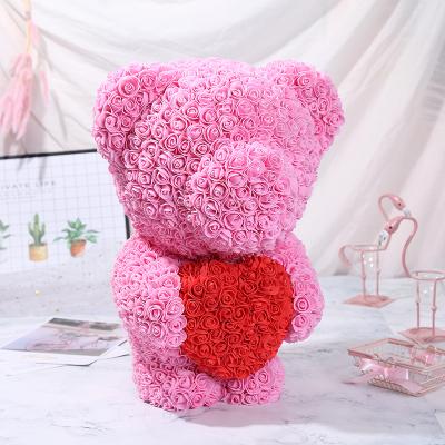 China Fashional factory production hand made teddy rose bear 40cm for valentines gift toys for sale