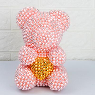 China Factory direct selling sweet girlfriend gift handmade pearl bear teddy bear for valentines day for sale